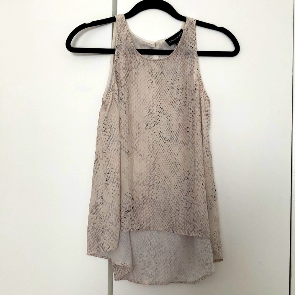XS snake print high-low swing tank